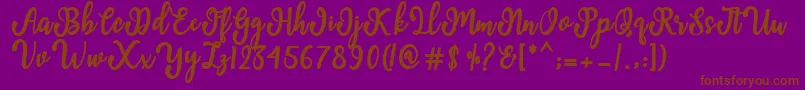 breather-fontti – ruskeat fontit violetilla taustalla