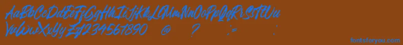 Breavenheart Font Free Font – Blue Fonts on Brown Background