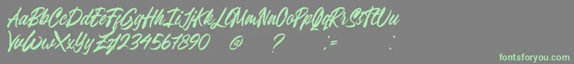 Fonte Breavenheart Font Free – fontes verdes em um fundo cinza