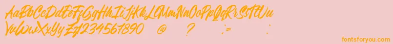 Breavenheart Font Free-Schriftart – Orangefarbene Schriften auf rosa Hintergrund