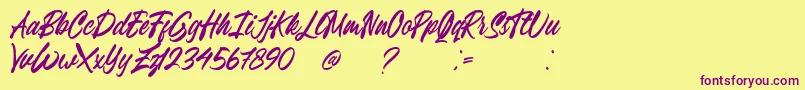 fuente Breavenheart Font Free – Fuentes Moradas Sobre Fondo Amarillo