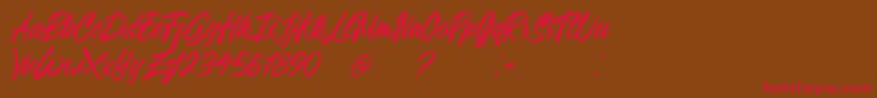 Breavenheart Font Free-fontti – punaiset fontit ruskealla taustalla
