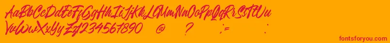 Breavenheart Font Free Font – Red Fonts on Orange Background
