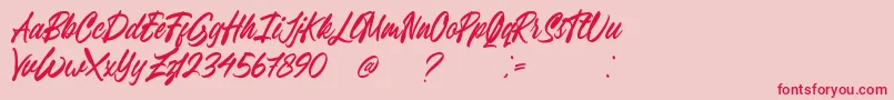フォントBreavenheart Font Free – ピンクの背景に赤い文字