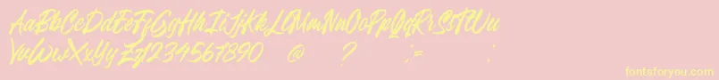 Breavenheart Font Free Font – Yellow Fonts on Pink Background