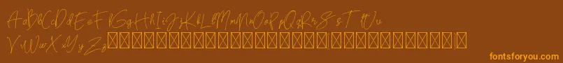 Brecelets Demo-Schriftart – Orangefarbene Schriften auf braunem Hintergrund