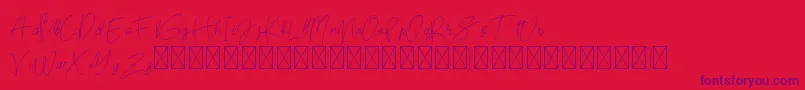 Brecelets Demo Font – Purple Fonts on Red Background