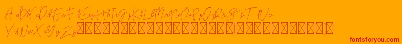 Brecelets Demo-Schriftart – Rote Schriften auf orangefarbenem Hintergrund