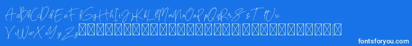 Brecelets Demo-Schriftart – Weiße Schriften auf blauem Hintergrund