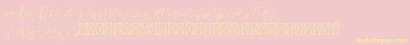 Brecelets Demo-Schriftart – Gelbe Schriften auf rosa Hintergrund