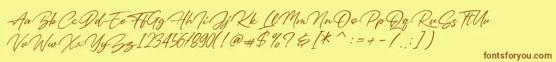 Bresley Font – Brown Fonts on Yellow Background