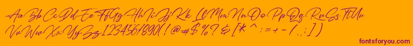 Bresley Font – Purple Fonts on Orange Background