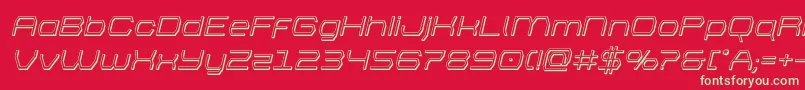フォントbretton3dital – 赤い背景に緑の文字