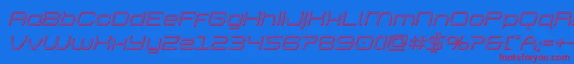 bretton3dital Font – Red Fonts on Blue Background