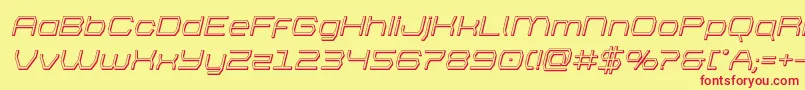 bretton3dital Font – Red Fonts on Yellow Background