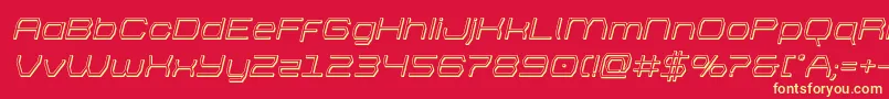 bretton3dital-Schriftart – Gelbe Schriften auf rotem Hintergrund