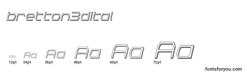 Bretton3dital Font Sizes
