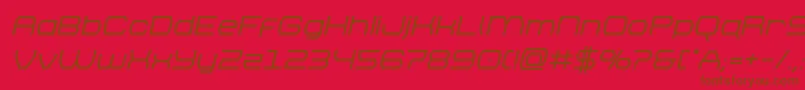 brettonbolditalフォントについての詳細 フォントbrettonboldital – 赤い背景に茶色の文字