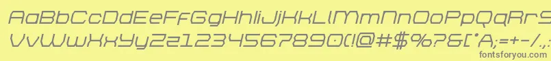 フォントbrettonboldital – 黄色の背景に灰色の文字