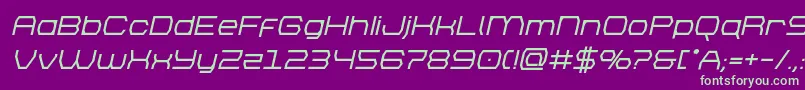 brettonboldital Font – Green Fonts on Purple Background