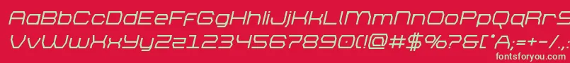 フォントbrettonboldital – 赤い背景に緑の文字