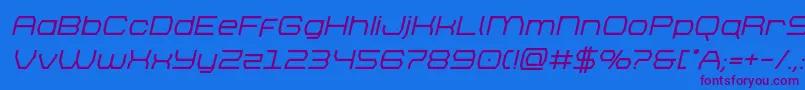 brettonboldital Font – Purple Fonts on Blue Background