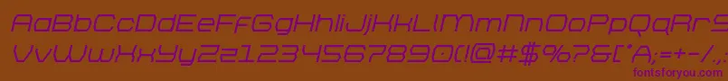 brettonboldital Font – Purple Fonts on Brown Background