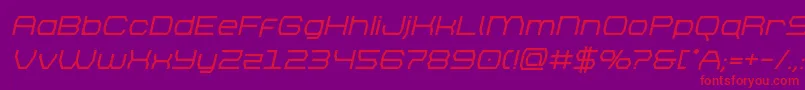 brettonboldital Font – Red Fonts on Purple Background