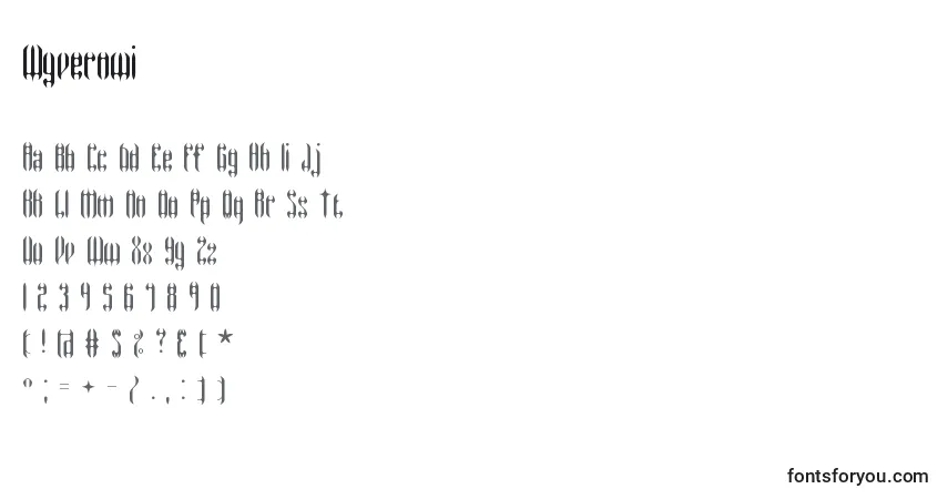 Schriftart Wyvernwi – Alphabet, Zahlen, spezielle Symbole