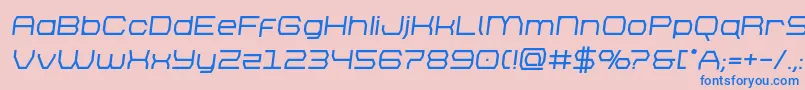 フォントbrettonboldsemital – ピンクの背景に青い文字