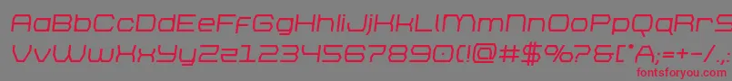 brettonboldsemital Font – Red Fonts on Gray Background