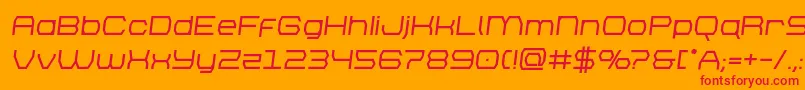 brettonboldsemital-Schriftart – Rote Schriften auf orangefarbenem Hintergrund