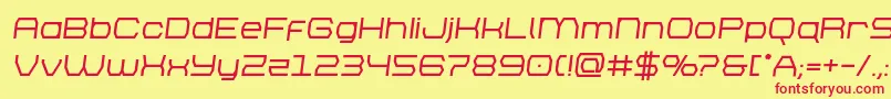 brettonboldsemital Font – Red Fonts on Yellow Background