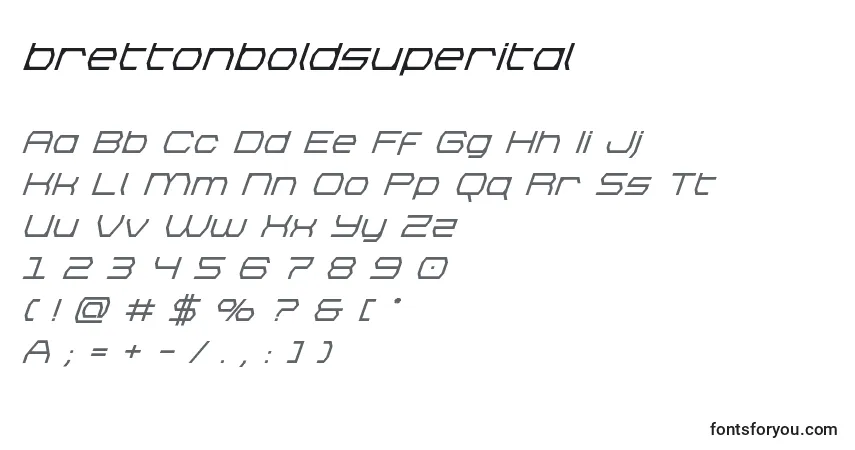 Fuente Brettonboldsuperital - alfabeto, números, caracteres especiales