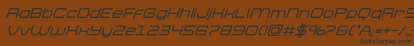 フォントbrettonboldsuperital – 黒い文字が茶色の背景にあります