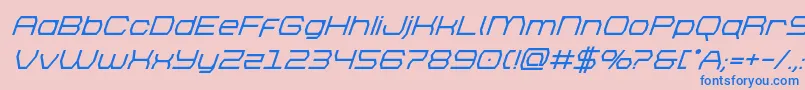 フォントbrettonboldsuperital – ピンクの背景に青い文字