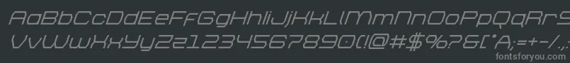 brettonboldsuperital-fontti – harmaat kirjasimet mustalla taustalla