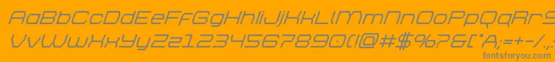 フォントbrettonboldsuperital – オレンジの背景に灰色の文字