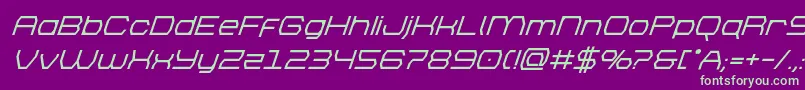 brettonboldsuperital Font – Green Fonts on Purple Background