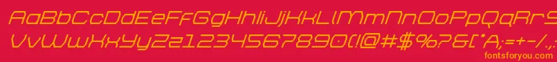 brettonboldsuperital Font – Orange Fonts on Red Background