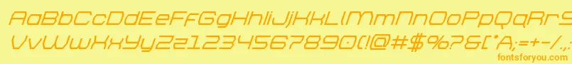 brettonboldsuperital Font – Orange Fonts on Yellow Background