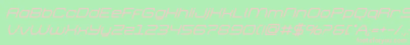 brettonboldsuperital-fontti – vaaleanpunaiset fontit vihreällä taustalla
