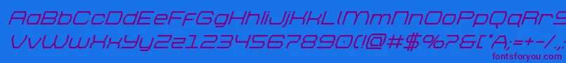 brettonboldsuperital Font – Purple Fonts on Blue Background