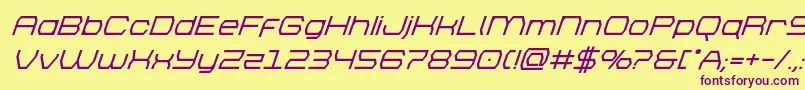 brettonboldsuperital Font – Purple Fonts on Yellow Background