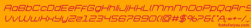 フォントbrettonboldsuperital – オレンジの背景に赤い文字