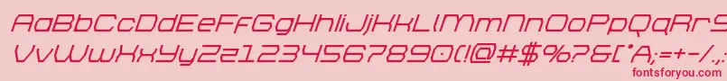 brettonboldsuperital Font – Red Fonts on Pink Background