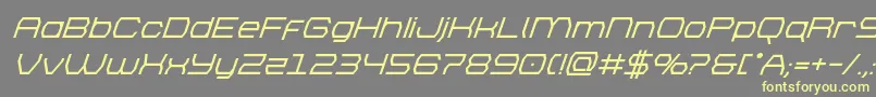 Шрифт brettonboldsuperital – жёлтые шрифты на сером фоне