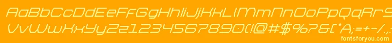 brettonboldsuperital Font – Yellow Fonts on Orange Background