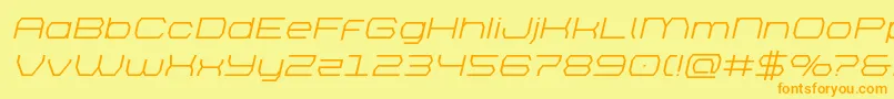 brettonexpandital Font – Orange Fonts on Yellow Background