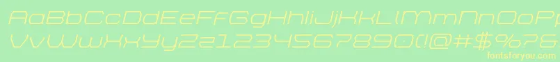 brettonexpandital Font – Yellow Fonts on Green Background